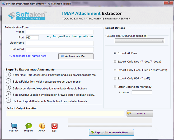 Softaken IMAP Attachment Extractor 1.0 full