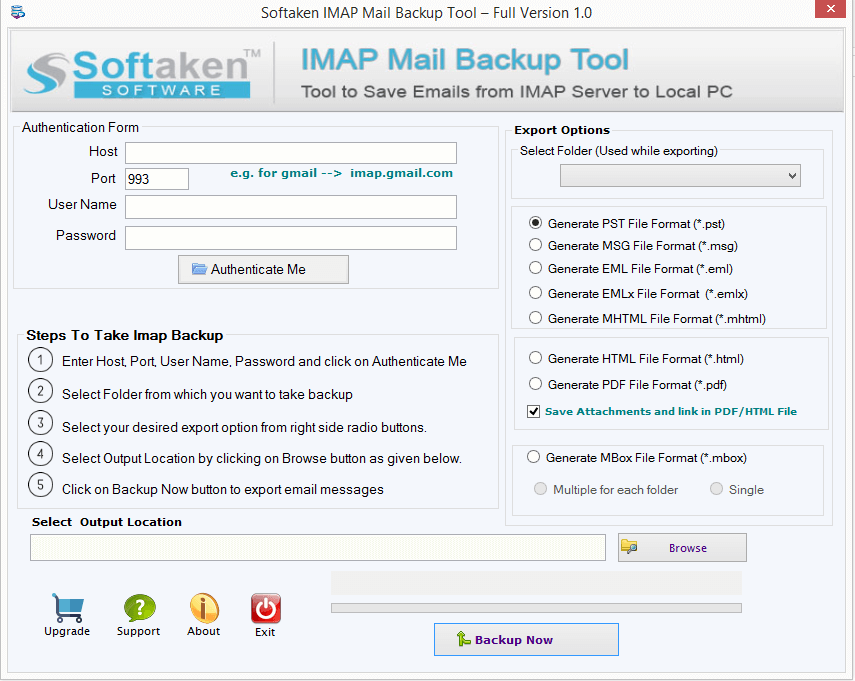 Softaken IMAP Mail Backup Tool screenshot