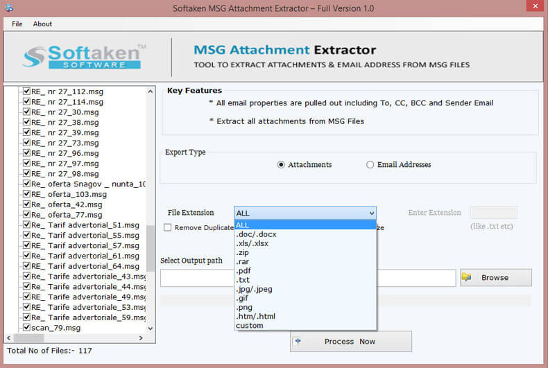 Softaken MSG Attachment Extractor Windows 11 download