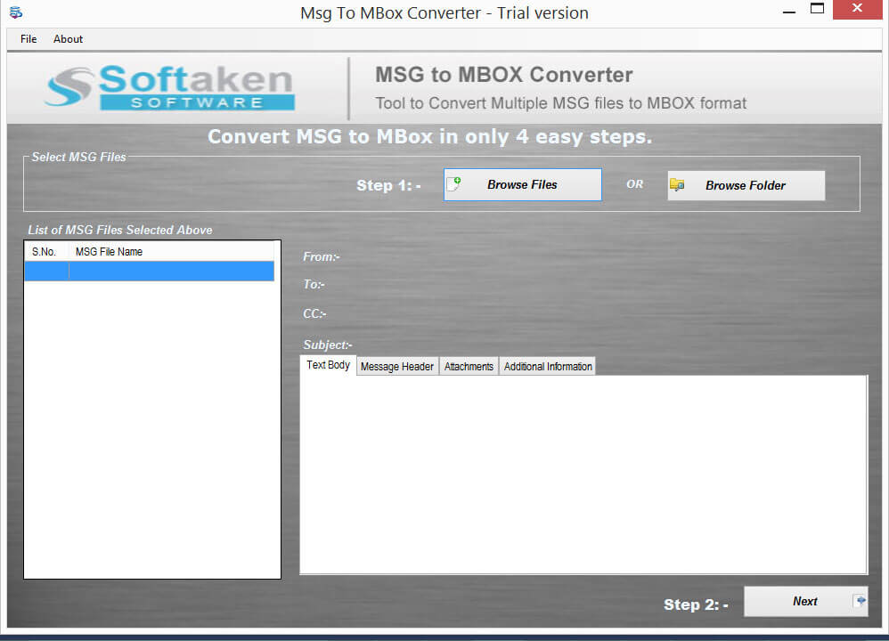 Softaken MSG to MBOX Converter Windows 11 download