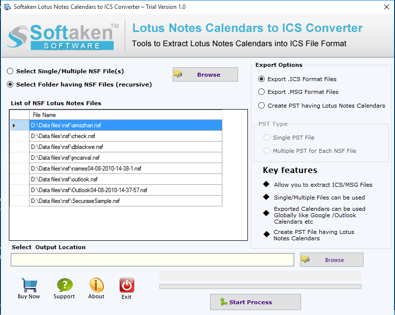 Lotus Notes Calendars to ICS Converter screenshot