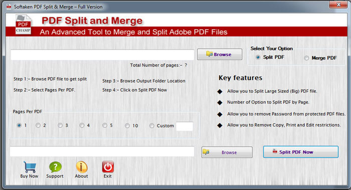 Windows 8 Softaken PDF Split and Merge full