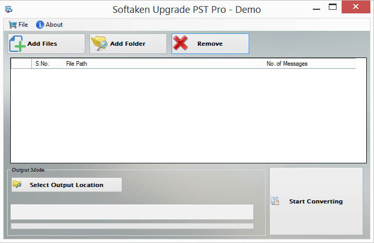 Softaken Upgrade PST screenshot