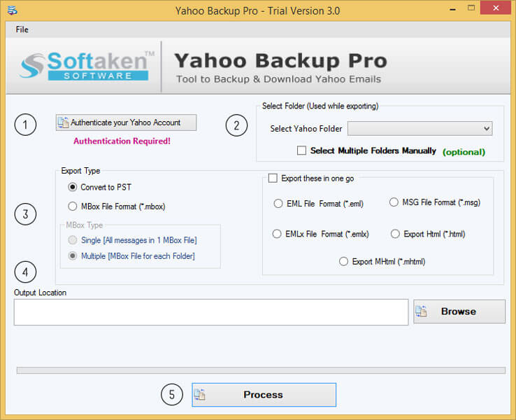 Softaken Yahoo Backup screenshot