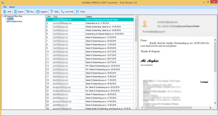 Softaken MBOX to NSF Converter screenshot