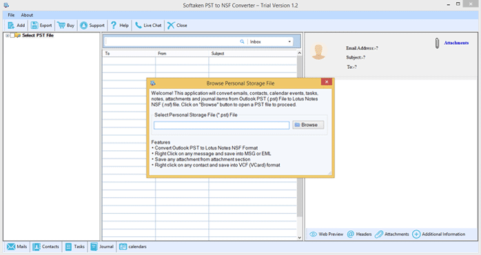 Softaken PST to NSF Converter Windows 11 download