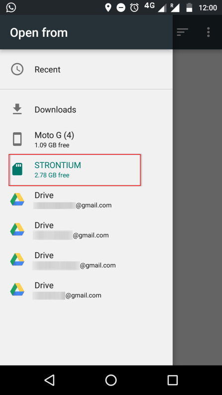 VCF Datei auswählen