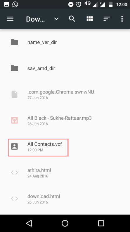 VCF Datei importieren
