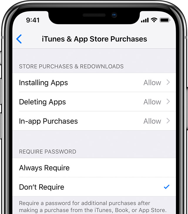 Enable App Store Purchases on iPhone