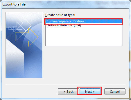 export csv