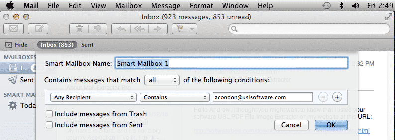 smart mailbox apple mail