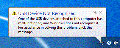 USB Device Not Recognized