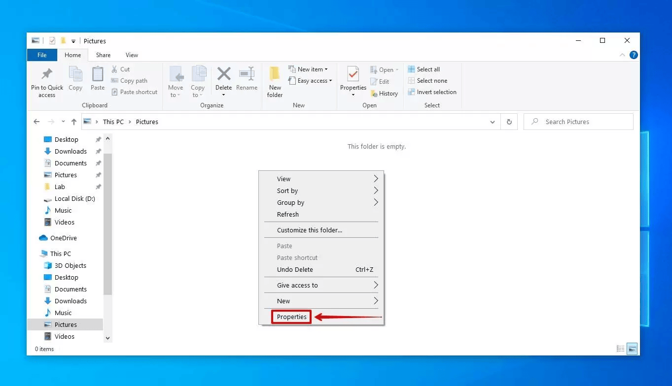 click-folder-properties