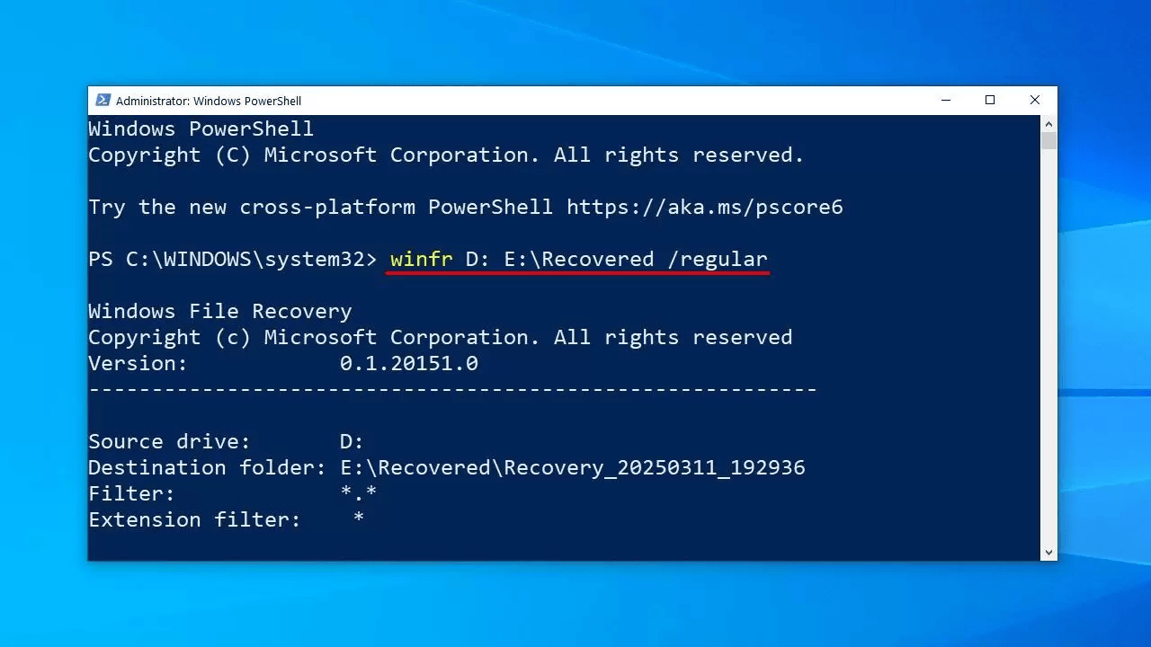 use-winfr-command