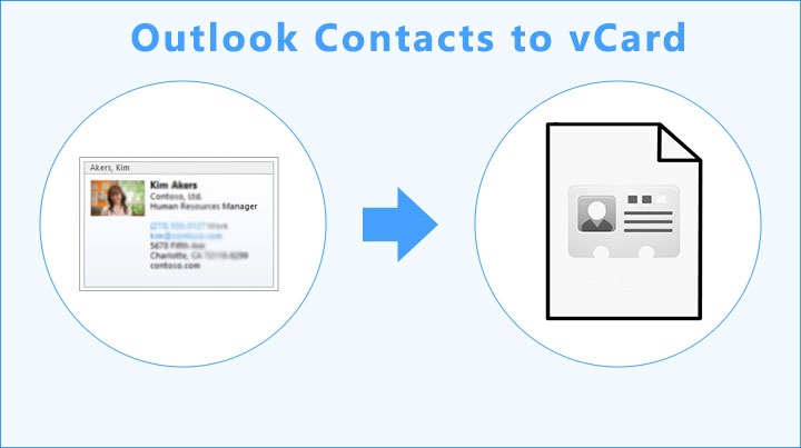 convert outlook contacts to vcard