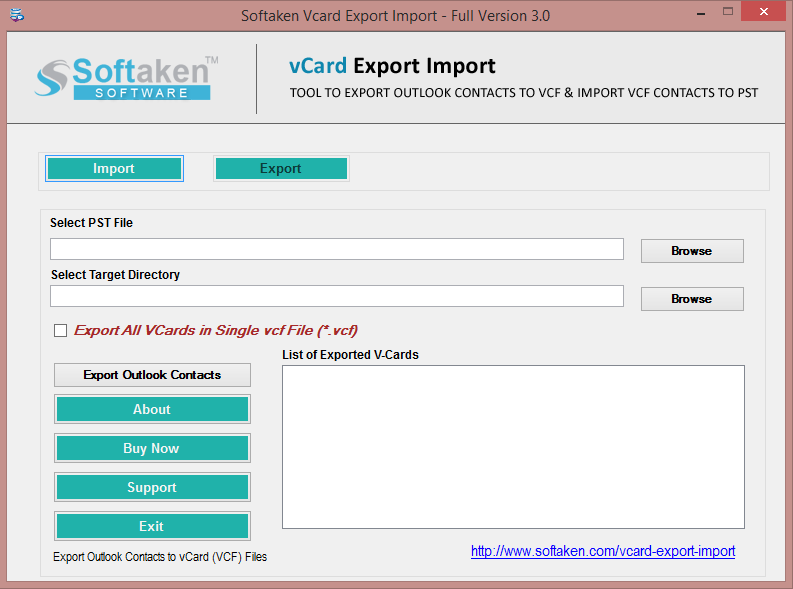 vcard export import