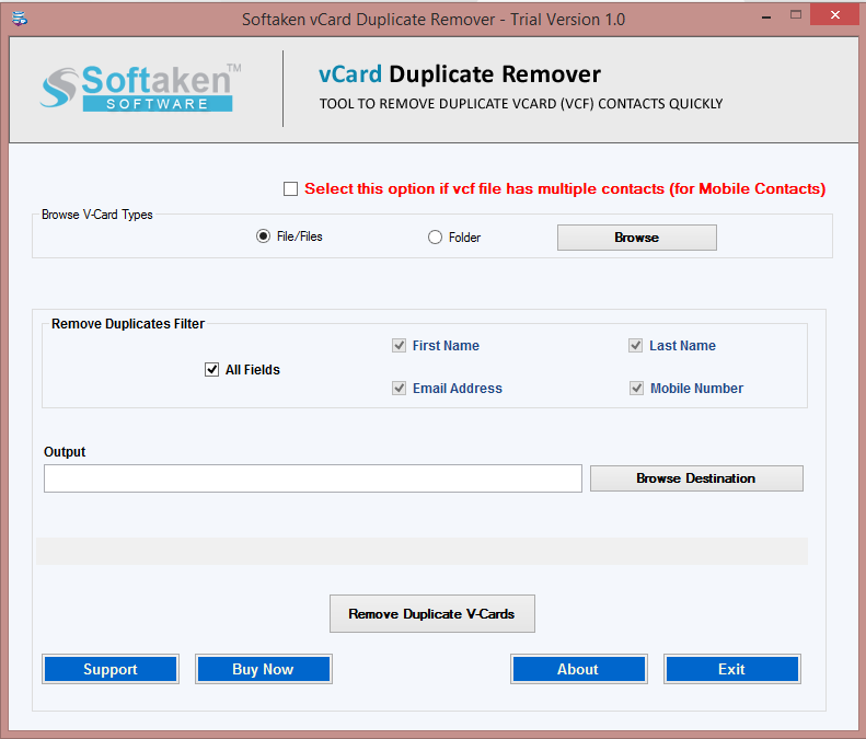 vcard duplicate remover