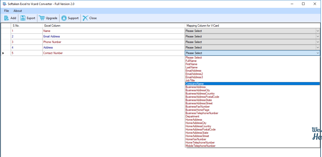 Excel to VCF