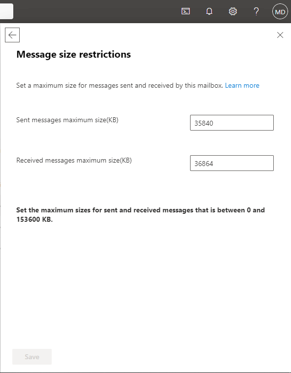 Increase Mail Attachment Size In O365-2