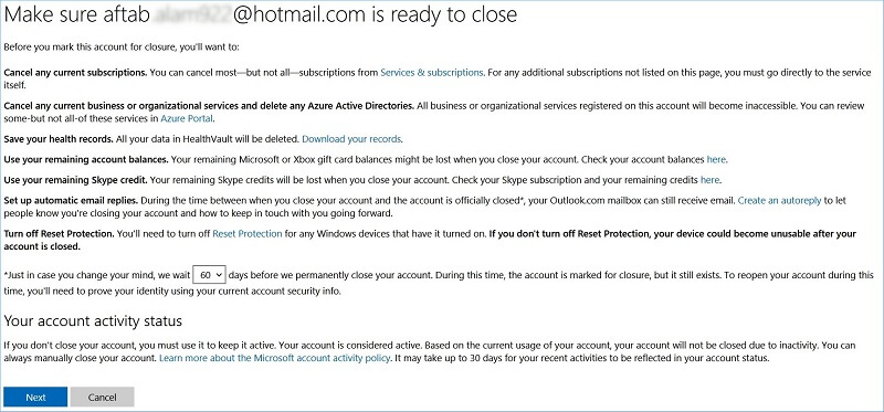 delete Hotmail account-1