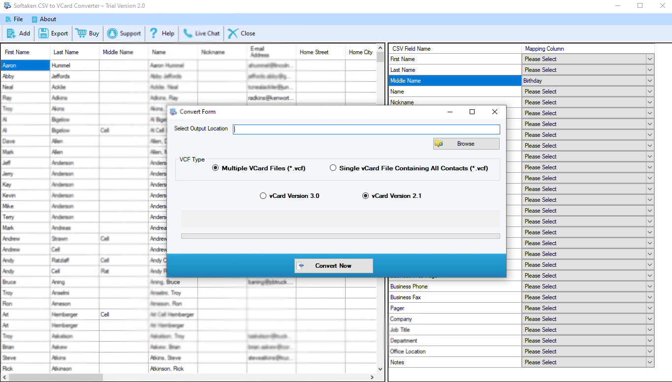 csv ti vcard updated version 2.0