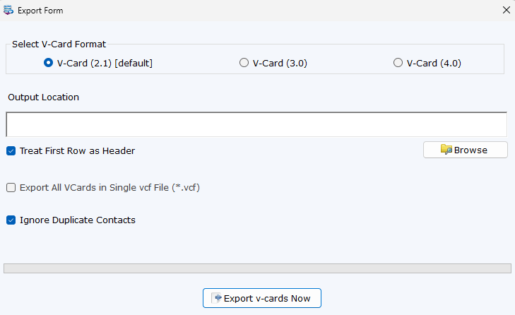 export options