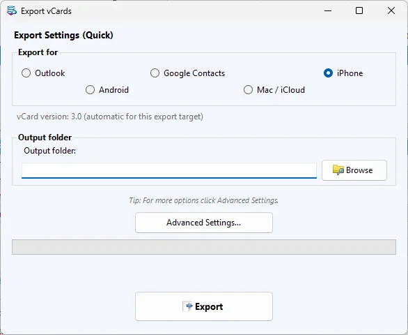 export options