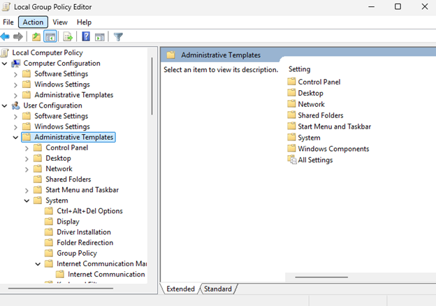 Windows Group Policy Editor screen for configuring Outlook OST and PST size limit through Administrative Templates
