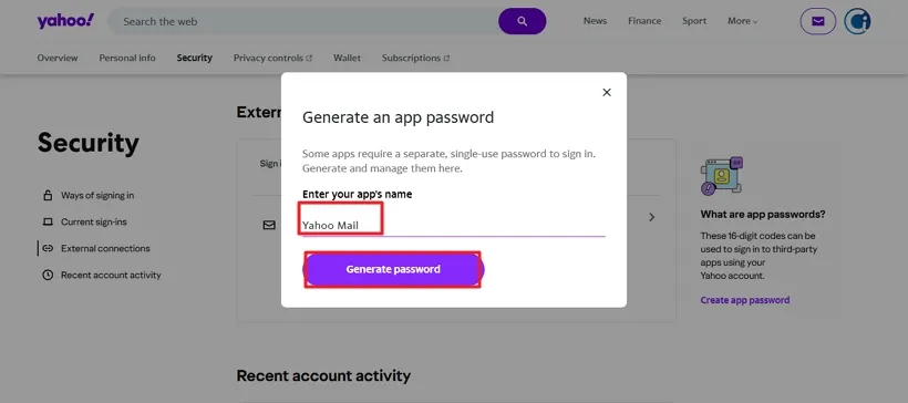 Give Name Yahoo Mail