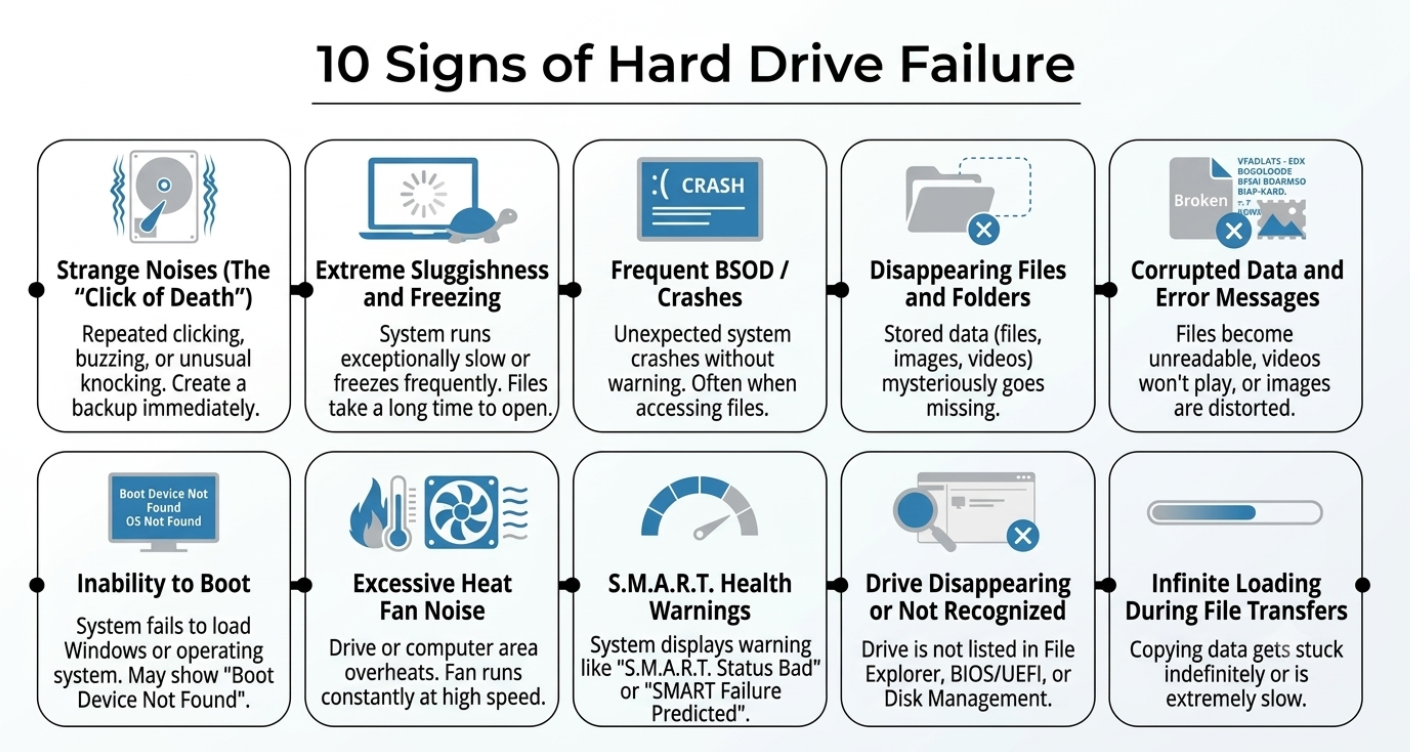 10 Sign of HDD Failure