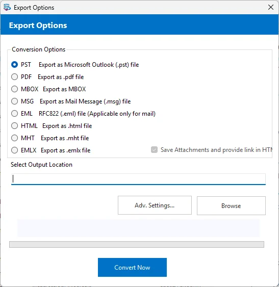 export options