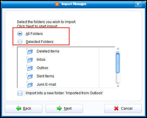 Choose Folder to Import