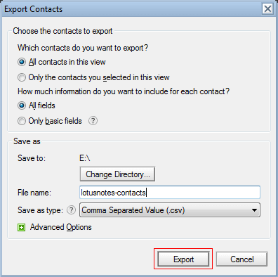 Export Contacts