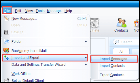 Choose Import and Export Option