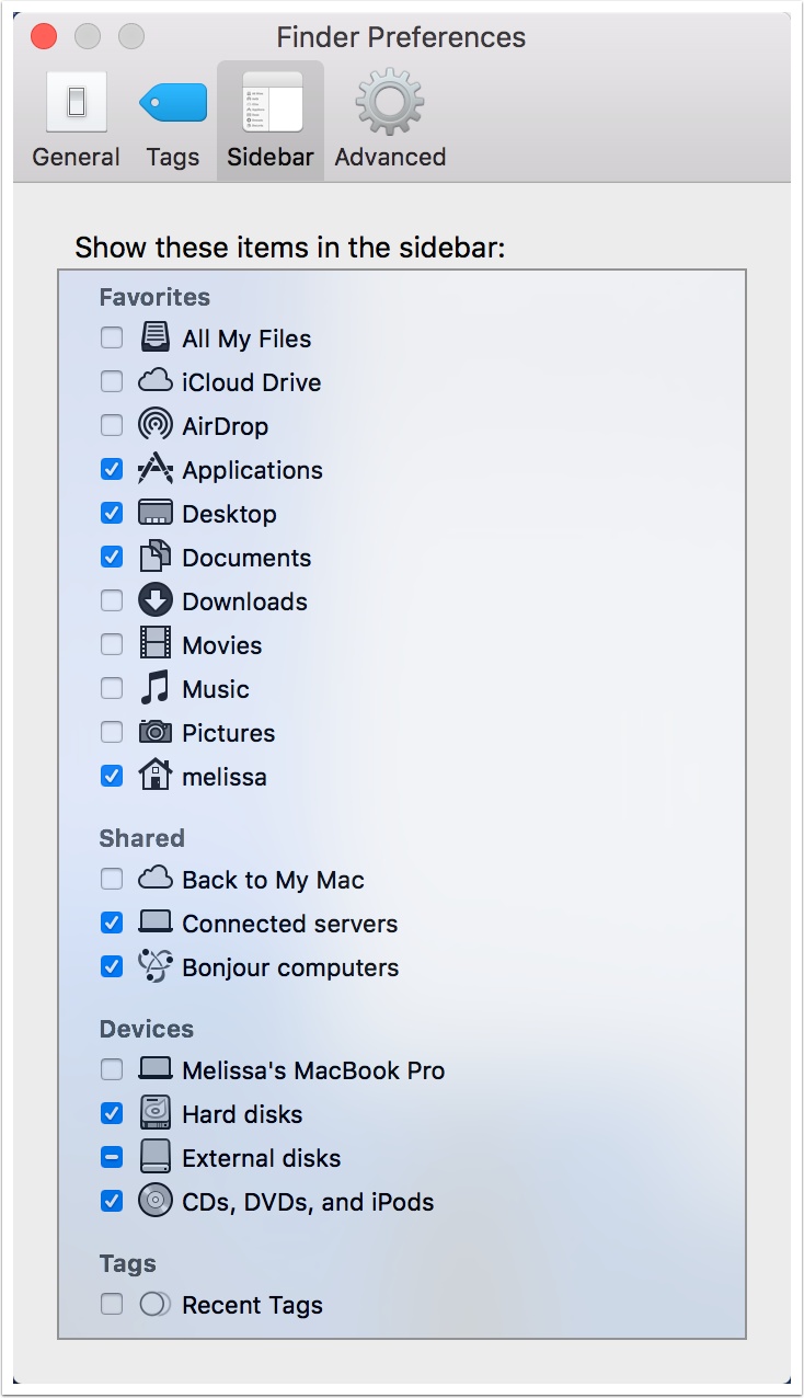 finder preferences