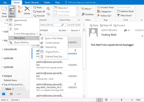 pst file in outlook