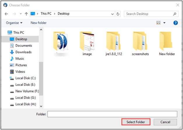 Select folder to save