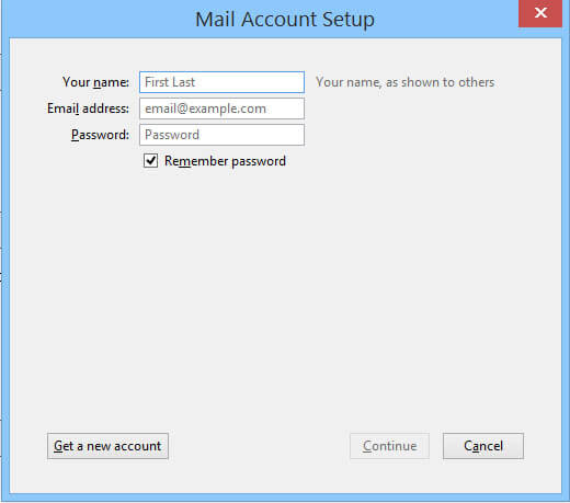 thunderbird mail account