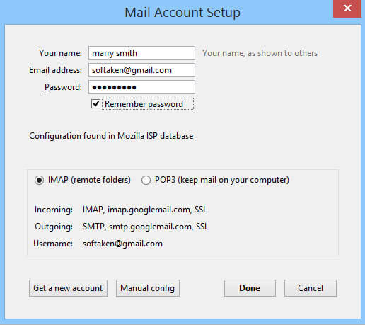 thunderbird mail setup