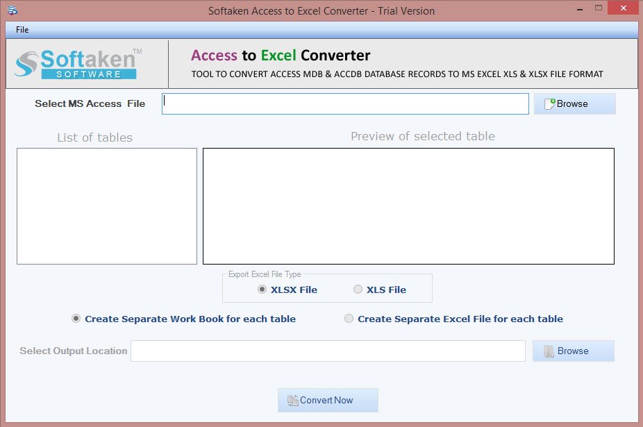 Softaken Access to Excel Converter Windows 11 download