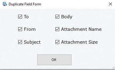 Softaken Email Duplicate Analyzer - Duplicate Field Form filter option