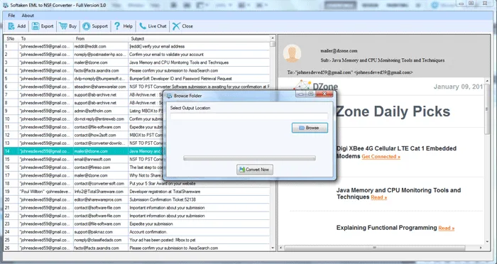 Export EMLX to Lotus Notes NSF