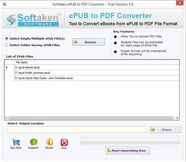 Convert EPUB to Adobe PDF
