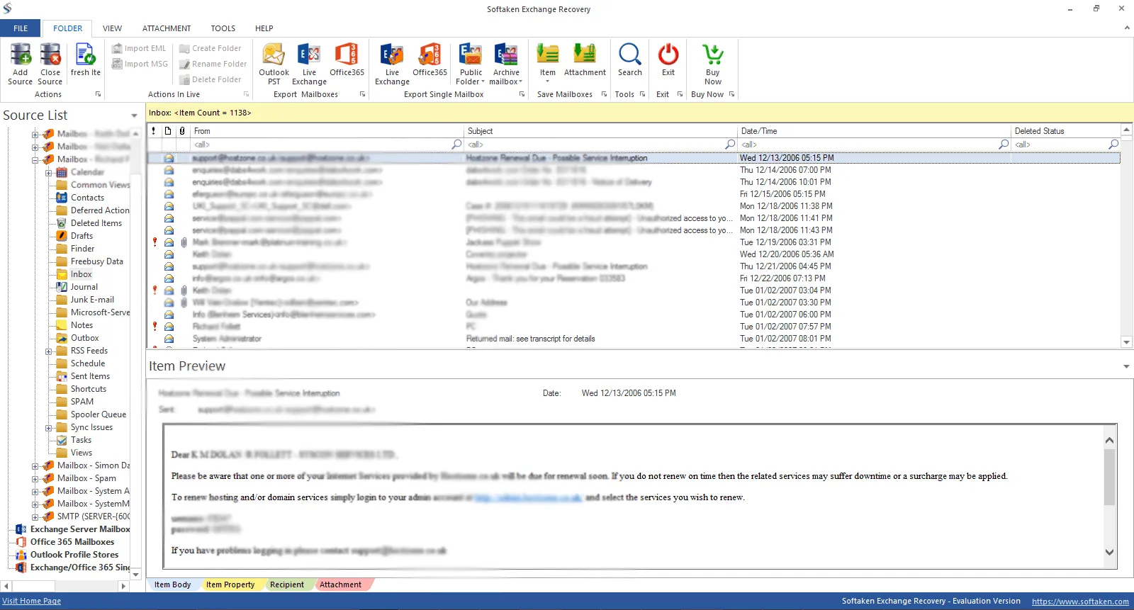 Preview mailbox items before migration