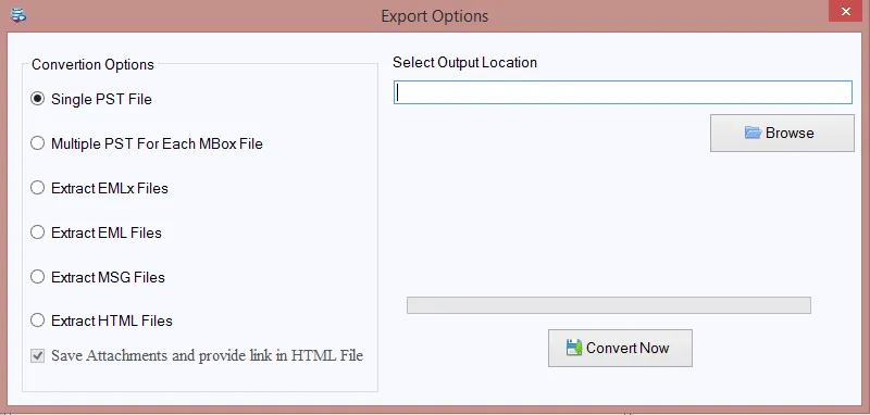 Click Export to Choose Output Format