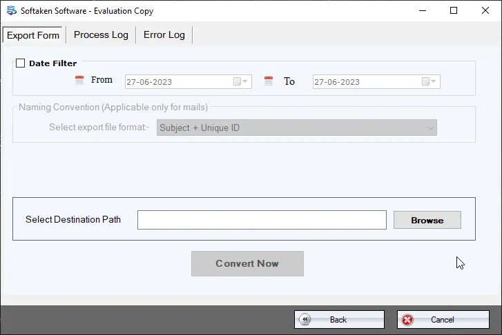 Click to enlarge Set destination path for TGZ output