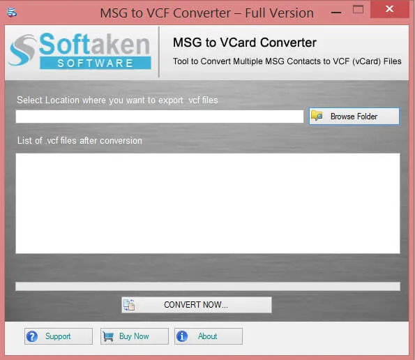 Export MSG contacts to VCF destination