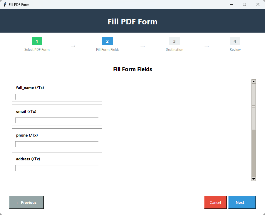 Click to enlarge Select fillable PDF form file