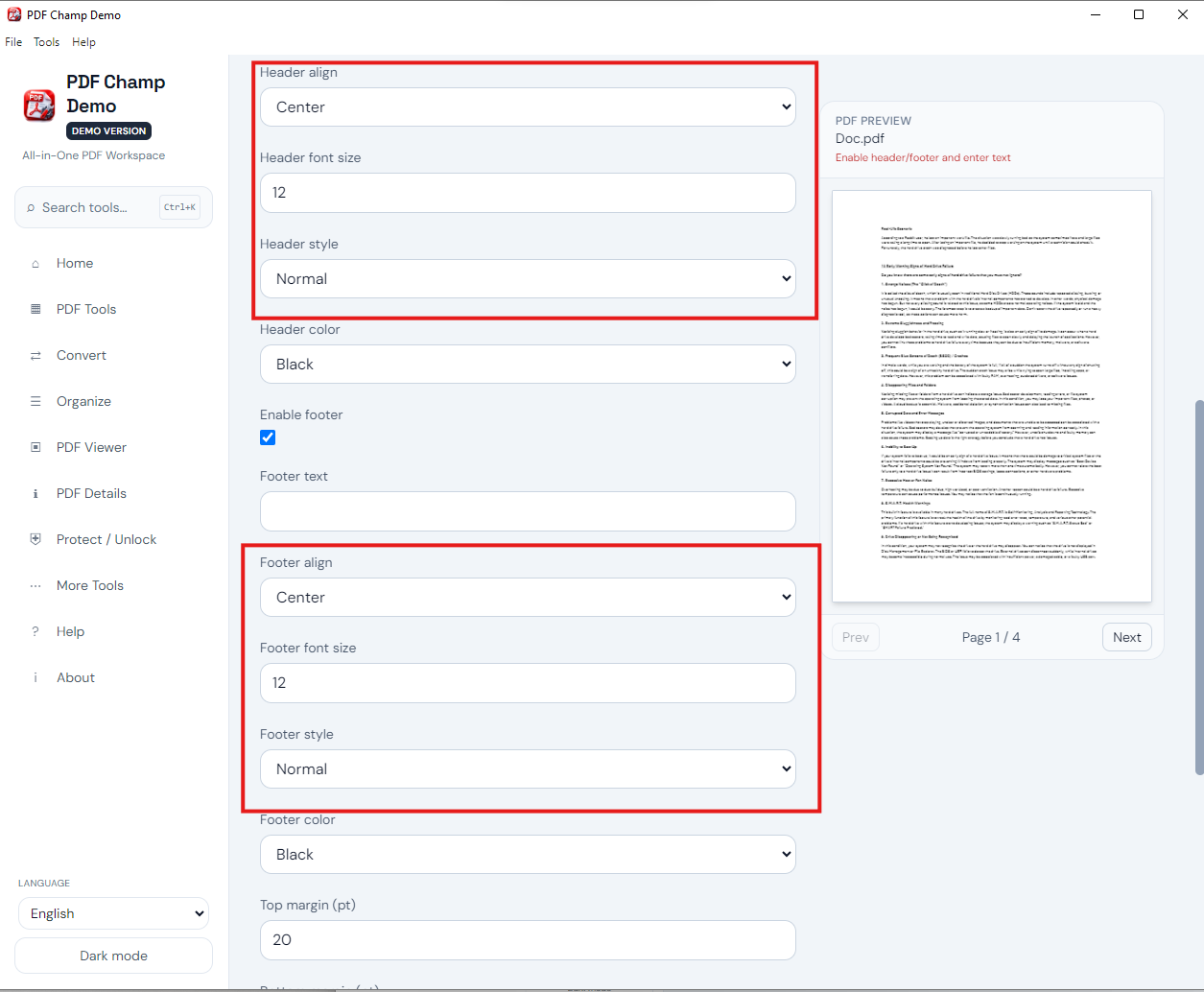 Enter custom text and variables