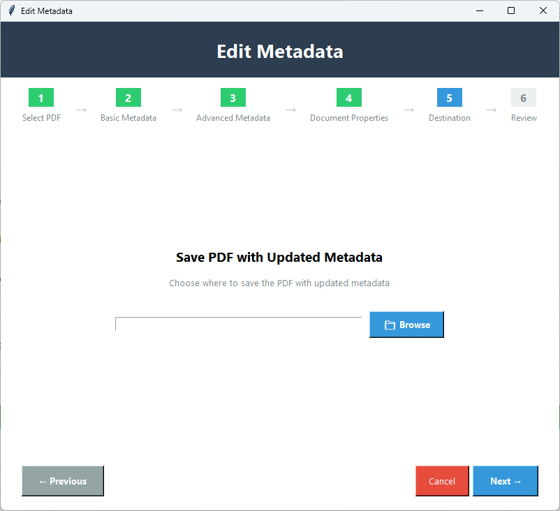 Creation and modification dates and custom properties